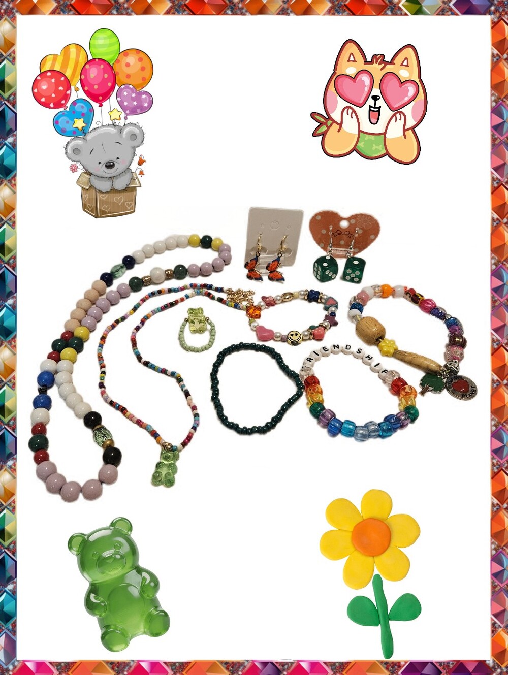 Girl's Multicolor Bead Jewelry Bundle